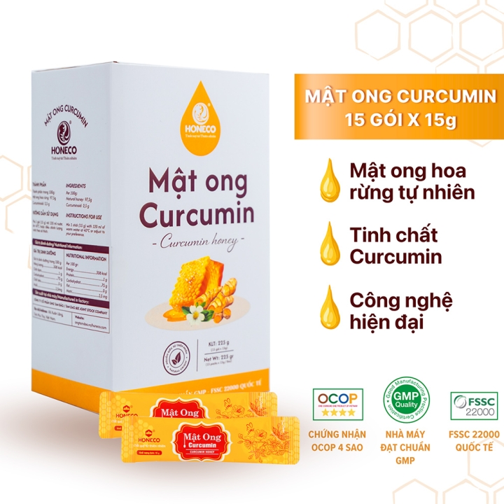 Mật Ong Curcumin Honeco hộp 15 gói